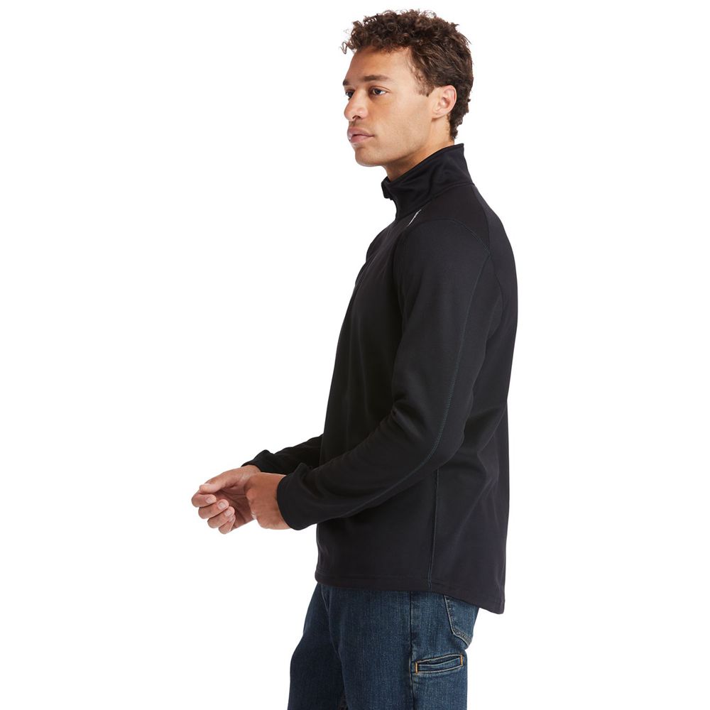 Timberland Mens Sweatshirts PRO® Understory Quarter-Zip Fleece - Black - India DG5762384